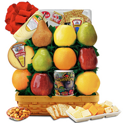 Fruit & Cheese Deluxe Fruit Basket from Brennan's Florist and Fine Gifts in Jersey City