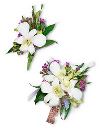 Flawless Corsage and Boutonniere Set from Brennan's Florist and Fine Gifts in Jersey City