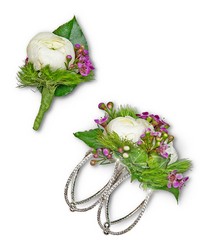 Intrinsic Corsage and Boutonniere Set from Brennan's Florist and Fine Gifts in Jersey City