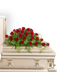 24 Red Roses Casket Spray from Brennan's Florist and Fine Gifts in Jersey City