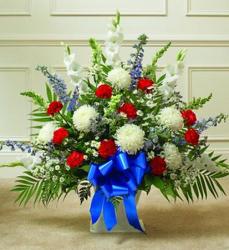 Forever Red White & Blue Sympathy Basket from Brennan's Florist and Fine Gifts in Jersey City