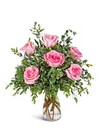 Half Dozen Pink Roses from Brennan's Florist and Fine Gifts in Jersey City