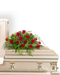 18 Red Roses Casket Spray from Brennan's Florist and Fine Gifts in Jersey City